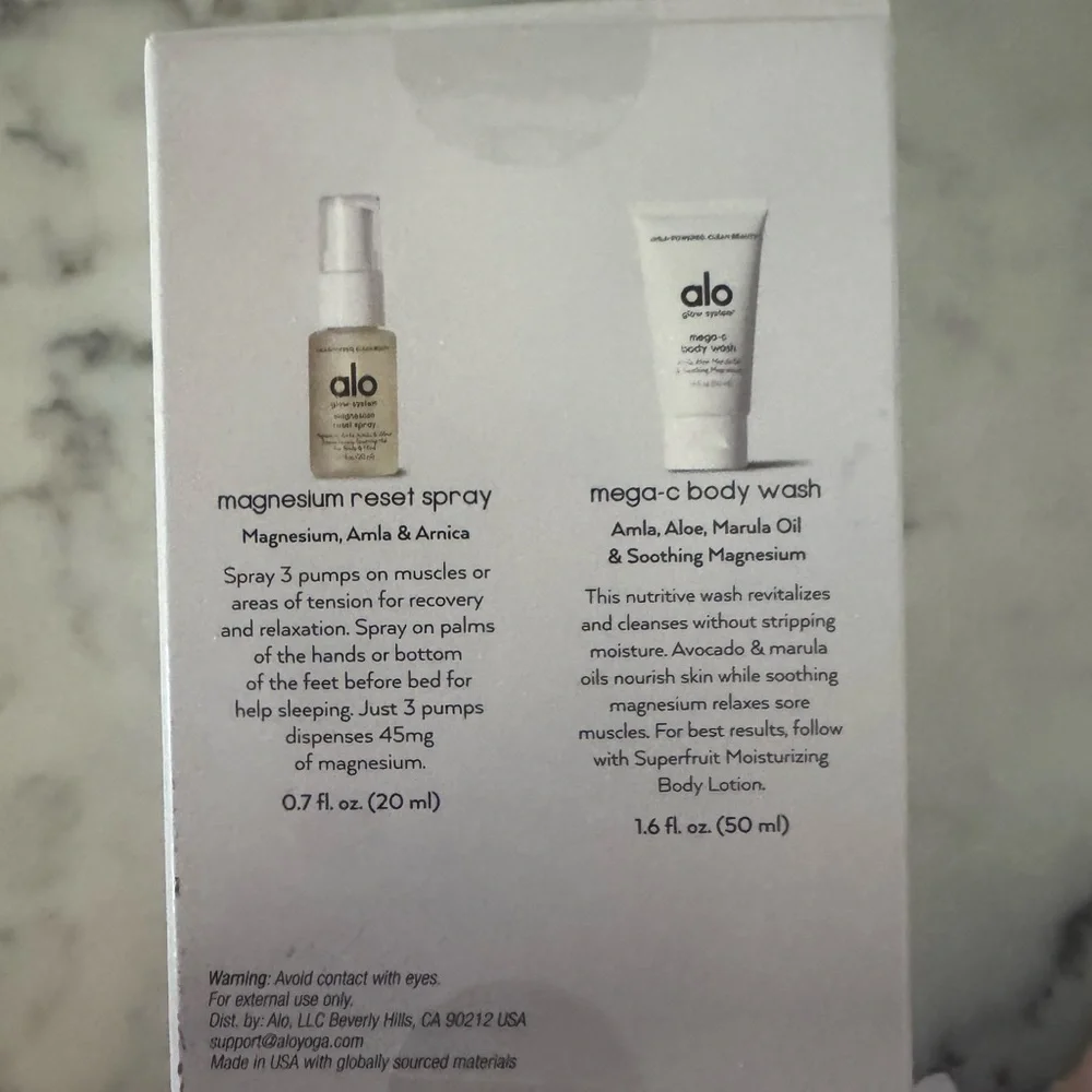 Alo Magnesium Reset Spray and Body Wash Duo